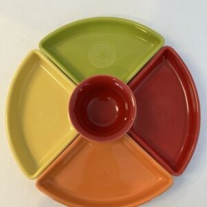New!  Fiesta "Bright Colors" Entertainment Set Includes Center Bowl